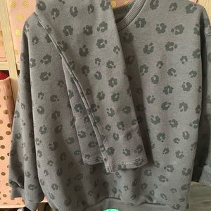 Zara toddler sweat shirt leggings set grey leopard gray new without tags 4-5